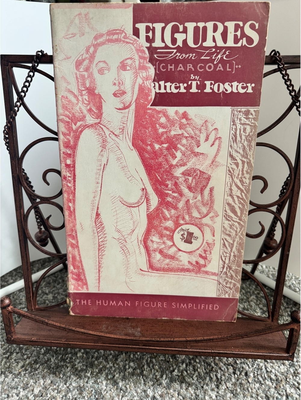 Vintage Walter T. Foster Figures From Life Charcoal Drawing Book